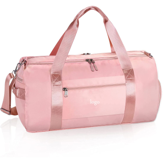 Waterproof Pink Duffel Bag Women Fashion Duffel Tote Bag Oxford Sports Gym Bag For Yoga Overnight Bags