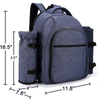 Outdoor Camping Cooler Bag for 2 Person with Cooler Compartment and Detachable Wine Holder Picnic Backpack