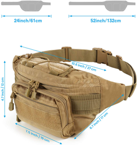 Tactical Fanny Pack Military Waist Bag Pack Utility Hip Pack Bag with Adjustable Strap Waterproof for Outdoors Fishing Cycling Camping Hiking