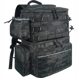 Resistant Tackle Bag with Waterproof Bottom for Storage Gear Pole Lures Pliers Fishing Tackle Backpack