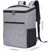 24L Large Capacity Soft Cooler Backpack with Hard Liner Insulated Picnic Lunch Backpack Soft-Sided Cooler Bag for Camping BBQ Family Outdoor Activities (Grey)