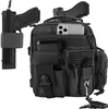 Tactical Handgun Shoulder Strap Messenger Bag Gun Ammo Holster Concealed Carry Pistol Pouch Padded Military Fanny Pack Range Bag 