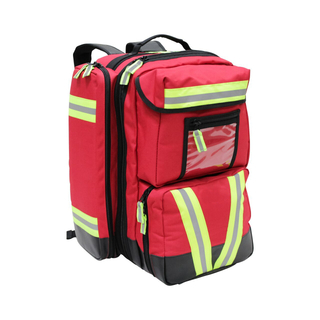 2021 Hot Sale Ultimate EMS Backpack First Aid Kit Survival Kit Polyester EMS Red Medical Bag Trauma Backpack with Clear PVC Pouch