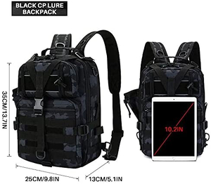 Fishing Tackle Backpack Storage Bag Waterproof Outdoor Mini Cross Body Sling Shoulder Backpack with Rod Holder Fishing Gear Bag