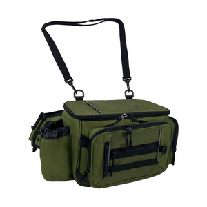 Water Resistant 900D Oxford Fishing Tackle Waist Pack with Rod Holder and Phone Pocket
