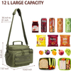 Durable Large Tactical Lunch Bag with Detachable MOLLE Bottle Holder Adult Lunch Box Tote Cooler Bag 