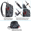 Fishing Tackle Sling Shoulder Backpack Cross Body Sling Bag Tackle Storage Bag with Rod Holder