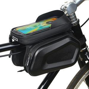 Fashion Hot Selling Large Capacity Bike Handlebar Front Bag Touchable Phone Holder Waterproof Bicycle Frame Front Tube Bag