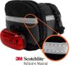 Fashion Custom Expandable Bicycle Strap-On Saddle Bag 3M Reflective Taillight hanger Bike Seat Bag