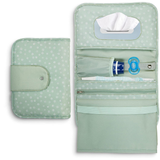 Stylish Travel Diaper Bag with Waterproof Nappy Mat and Multi Pockets Changing Clutch Bag