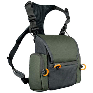Hunting Chest Front Pack with Adjustable Vest Bag & Waterproof Rain Cover Binocular Harness Case Bag