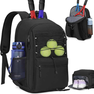 Large Capacity Outdoor Training Tennis Bag Tennis Backpack Tennis Rackets Bag with Shoes Compartment