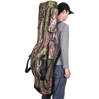 2022 New Design Camouflage Folding Fishing Rod Case Portable Canvas Fishing Pole Tools Reel Storage Bag