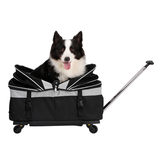 New Fashion Outdoor Designer Dog Pet Trolley Cat Carriers Travel Carrier Trolley Stroller Bag Pet Cages Carriers Houses 