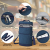 2022 Newly Reusable Insulated Wine Cooler Bag for Travel Picnic Beach 2 Bottle Wine Tote Carrier