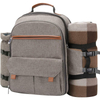 Picnic Cooler Backpack for 4 Person Picnic Set with Detachable Waterproof Pouch for Family Outdoor Camping BBQ