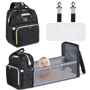 Custom Stylish Baby Bag with Folding Crib for Moms and Dads Portable Bassinet Diaper Bag Backpack