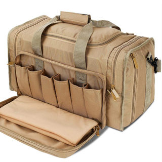 Tactical Shooting Range Bag Waterproof Pistol Range Duffle Bags with Customizable Main Compartment
