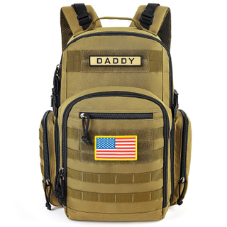 Men's Daddy Large Travel Baby Bag with Molle System Military Tactical Survival Diaper 3 Day Backpack for Dad