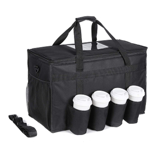 2021 Hot Selling Insulated Food Delivery Bag with Cup Holders Reusable Grocery Bag 