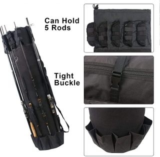 Fishing Rod Bag Fishing Pole Holder Reel Organizer Travel Carry Case Bag Durable Canvas Pole Storage Bags 