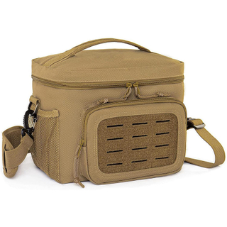 2022 Reusable Military Cooler Bag with Water Bottle Holder & PEVA Lining Adult Tactical Molle Lunch Box
