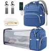  Newly Mummy Travel Backpack with Bassinet Mat and Stroller Hook Expandable Baby Bed Diaper Backpack