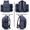 Outdoor Camping Cooler Bag for 2 Person with Cooler Compartment and Detachable Wine Holder Picnic Backpack
