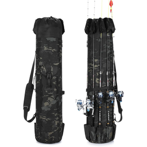 Custom Multi-function 600D Oxford Reel Organizer Case Storage Bag Fishing Pole Bag Fishing Rod Bag