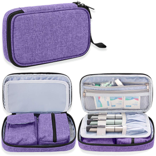 Diabetes Travel Organizer Case with Detachable Pouches for Glucose Meter and Other Diabetic Supplies