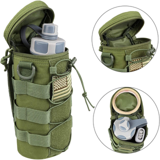 Tactical Backpack Attachment Pouches for 32oz Hydration Carrier Sports Water Bottle Holder