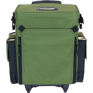 New Design Outdoors Rolling Tackle Box Waterproof Trolley Fishing Tool Bag Fishing Backpack with 4 Rod Holders