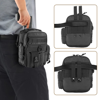 Tactical Handgun Shoulder Strap Messenger Bag Gun Ammo Holster Concealed Carry Pistol Pouch Padded Military Fanny Pack Range Bag 