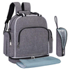 Versatile Diaper Bag Smart Organizer Travel Diaper Storage Backpack Handbag with Waterproof Changing Pad Gray