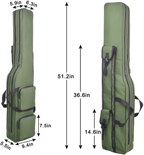 Waterproof Fishing Rod Reel Bag Organizer Durable Oxford Large Capacity Portable Fishing Travel Bag