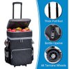 Custom Logo Waterproof 2 Layer Portable Water Bottle Cooler Bag Insulated Soft Cooler Bag with Wheels