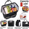 Adult Reusable Lunch Tote Bag with Side Pockets/Shoulder Strap Thermal Meal Prep Lunch Organizer