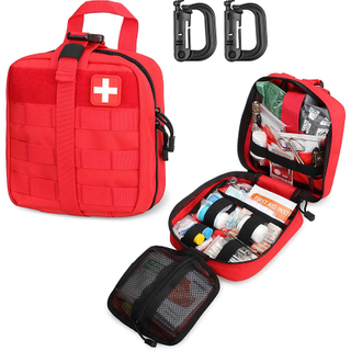 Military Emergency Survival Kit Quick Release Design Include Red Cross Patch Tactical First Aid Pouch