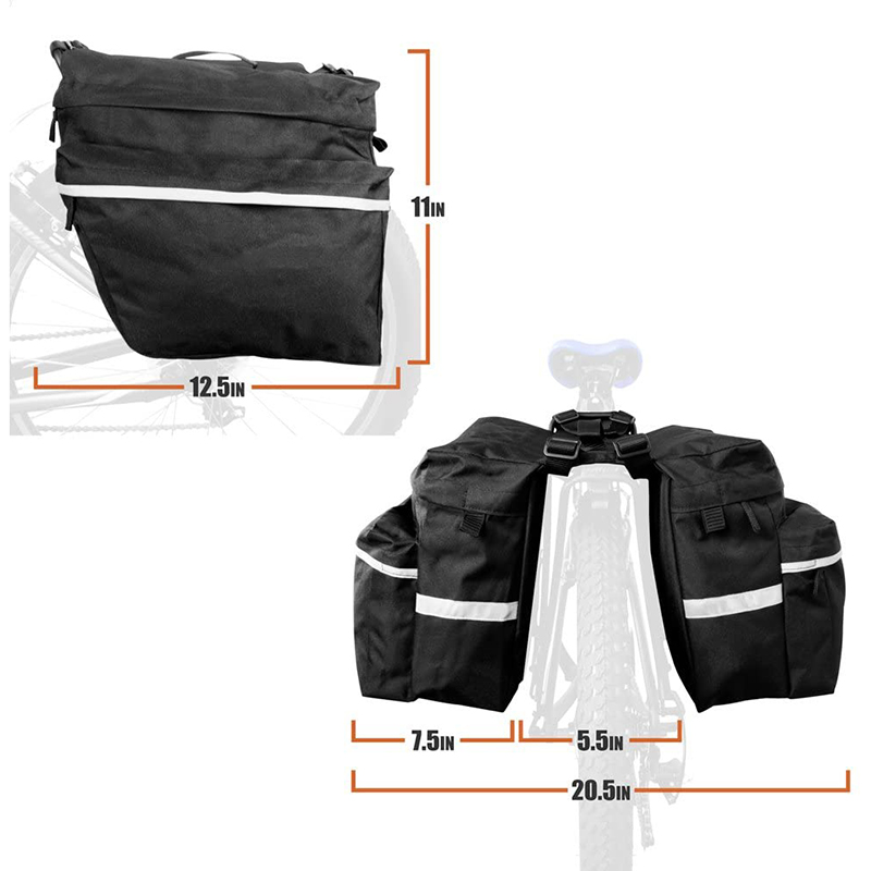 Custom Bike Rear Rack Trunk Bag Bicycle Commuting Bag with Reflective
