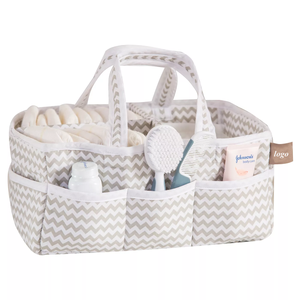 Custom Large Organizer Tote Bag for Boy Girl Baby Shower Basket Portable Baby Diaper Caddy Organizer