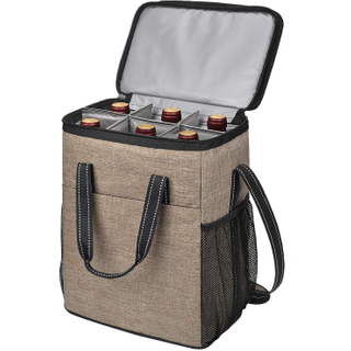 Insulated Leak Proof 6 Bottle Wine Carrier Bag Perfect for Wine Lovers Wine Cooler Carrying Tote Bag 