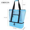 Sandproof Fitness Pool Beach Handbag with Top Handle Mesh Beach Picnic Cooler Tote Bag for Women