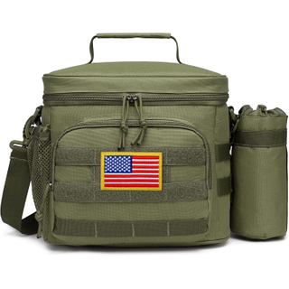 Durable Large Tactical Lunch Bag with Detachable MOLLE Bottle Holder Adult Lunch Box Tote Cooler Bag 