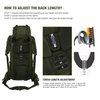 Black 65L Internal Frame Tactical Backpack Camping Backpack Military Molle Rucksack for Camping Hiking with Rain Cover