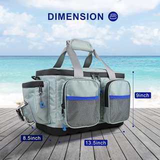 Water-Resistant Fishing Storage Bag with Non-Slip Base and Padded Shoulder Strap Fishing Tackle Bag