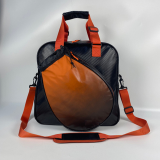 2024 New Designs Waterproof PU Leather Large Capacity Fits 2 Paddles Tennis Racket Crossbody Sling Pickleball Racket Bag