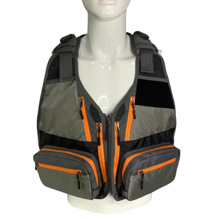 Wholesale Multi-pocket Men Women Fly Fishing Vest for Adjustable Size with Detachable Water Bottle Holder Fishing Vest