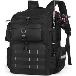 Hot Sale Custom Logo 45L Large Water-Resistant Fishing Tackle Backpack Fishing Backpack with Rod Holders