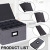 Stemware Box- Deluxe Padded Quilted Case with Dividers Service for 12 glasses Wine Glass Storage