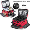 Custom Rolling Medical Gear Luggage Bag with Detachable Trolley and Removable Dividers Nurse Rolling Bag Color Red